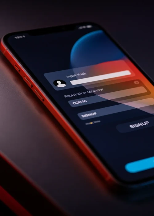 Interface d'inscription du Lucky Block Casino montrant les options de création de compte par e-mail et de connexion via portefeuille crypto WalletConnect.